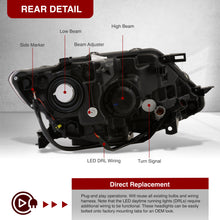 Load image into Gallery viewer, Nissan Rogue 2014-2016 LED DRL Factory Style Headlights Black Housing Clear Len Clear Reflector (Halogen Models Only)
