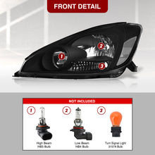 Load image into Gallery viewer, Toyota Sienna 2004-2005 Factory Style Headlights Black Housing Clear Len Clear Reflector (Halogen Models Only)
