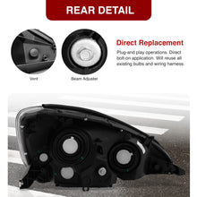 Load image into Gallery viewer, Toyota Sienna 2004-2005 Factory Style Headlights Black Housing Clear Len Clear Reflector (Halogen Models Only)
