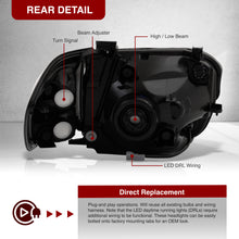 Load image into Gallery viewer, Toyota Tundra (Double Cab / 4 Door Models Only) 2005-2006 / Sequoia 2005-2007 LED DRL Bar Factory Style Headlights + Corners Black Housing Clear Len Clear Reflector
