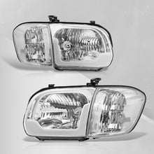 Load image into Gallery viewer, Toyota Tundra (Double Cab / 4 Door Models Only) 2005-2006 / Sequoia 2005-2007 LED DRL Bar Factory Style Headlights + Corners Chrome Housing Clear Len Clear Reflector
