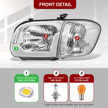 Load image into Gallery viewer, Toyota Tundra (Double Cab / 4 Door Models Only) 2005-2006 / Sequoia 2005-2007 LED DRL Bar Factory Style Headlights + Corners Chrome Housing Clear Len Clear Reflector
