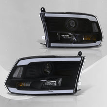 Load image into Gallery viewer, Dodge Ram 1500 2009-2018 / Ram 2500 3500 2010-2018 LED DRL Bar Projector Headlights Black Housing Clear Len Clear Reflector (Dual / Quad Models Headlamps Only)
