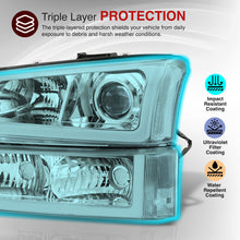 Load image into Gallery viewer, Chevrolet Silverado 2003-2006 Sequential LED DRL Bar Projector Headlights + Bumpers Chrome Housing Clear Len Clear Reflector
