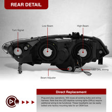 Load image into Gallery viewer, Honda Civic Coupe 2006-2011 LED DRL Bar Factory Style Headlights Chrome Housing Clear Len Clear Reflector
