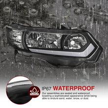 Load image into Gallery viewer, Honda Civic Coupe 2006-2011 Sequential LED DRL Bar Factory Style Headlights Black Housing Clear Len Clear Reflector

