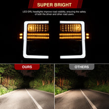 Load image into Gallery viewer, Ford F250 F350 F450 F550 Super Duty 2008-2010 Sequential LED DRL Bar Projector Headlights Black Housing Clear Len Clear Reflector
