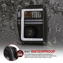 Load image into Gallery viewer, Ford F250 F350 F450 F550 Super Duty 2008-2010 Sequential LED DRL Bar Projector Headlights Black Housing Clear Len Clear Reflector
