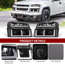 Load image into Gallery viewer, Chevrolet Colorado 2004-2012 LED DRL Bar Projector Headlights + Bumpers Black Housing Clear Len Clear Reflector
