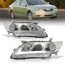 Load image into Gallery viewer, Toyota Camry 2007-2009 LED DRL Bar Factory Style Headlights Chrome Housing Clear Len Clear Reflector
