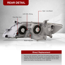 Load image into Gallery viewer, Toyota Camry 2007-2009 LED DRL Bar Factory Style Headlights Chrome Housing Clear Len Clear Reflector
