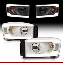 Load image into Gallery viewer, Dodge Ram 1500 2006-2008 / Ram 2500 3500 2006-2009 LED DRL Bar Factory Style Headlights White Housing Clear Len Clear Reflector

