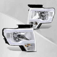 Load image into Gallery viewer, Ford F150 2009-2014 LED DRL Bar Factory Style Headlights White Housing Clear Len Clear Reflector (Halogen Models Only)
