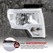 Load image into Gallery viewer, Ford F150 2009-2014 LED DRL Bar Factory Style Headlights White Housing Clear Len Clear Reflector (Halogen Models Only)
