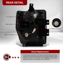 Load image into Gallery viewer, Ford F250 F350 F450 F550 Super Duty 2008-2010 Sequential LED DRL Bar Factory Style Headlights White Housing Clear Len Clear Reflector
