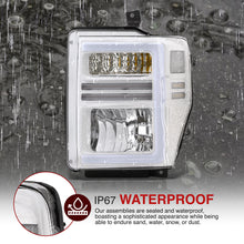 Load image into Gallery viewer, Ford F250 F350 F450 F550 Super Duty 2008-2010 Sequential LED DRL Bar Factory Style Headlights White Housing Clear Len Clear Reflector
