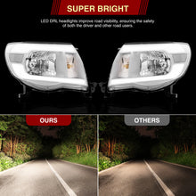 Load image into Gallery viewer, Toyota Tacoma 2005-2011 LED DRL Bar Factory Style Headlights White Housing Clear Len Clear Reflector
