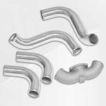 Load image into Gallery viewer, Nissan 300ZX Z32 1990-1996 VG30DETT Twin Turbo Bolt-On Aluminum Polished Piping Kit + Blue Couplers (Use with IC-SI1004)
