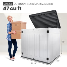 Load image into Gallery viewer, AJP Distributors 4.5ft x 2.8ft 47 Cu Ft Outdoor Storage Shed, Waterproof Resin Horizontal Storage Box w/ Lid &amp; Lockable Doors for Backyard Garden Patio Pool - Bike Cushion Garbage Can Tools Lawn Mower
