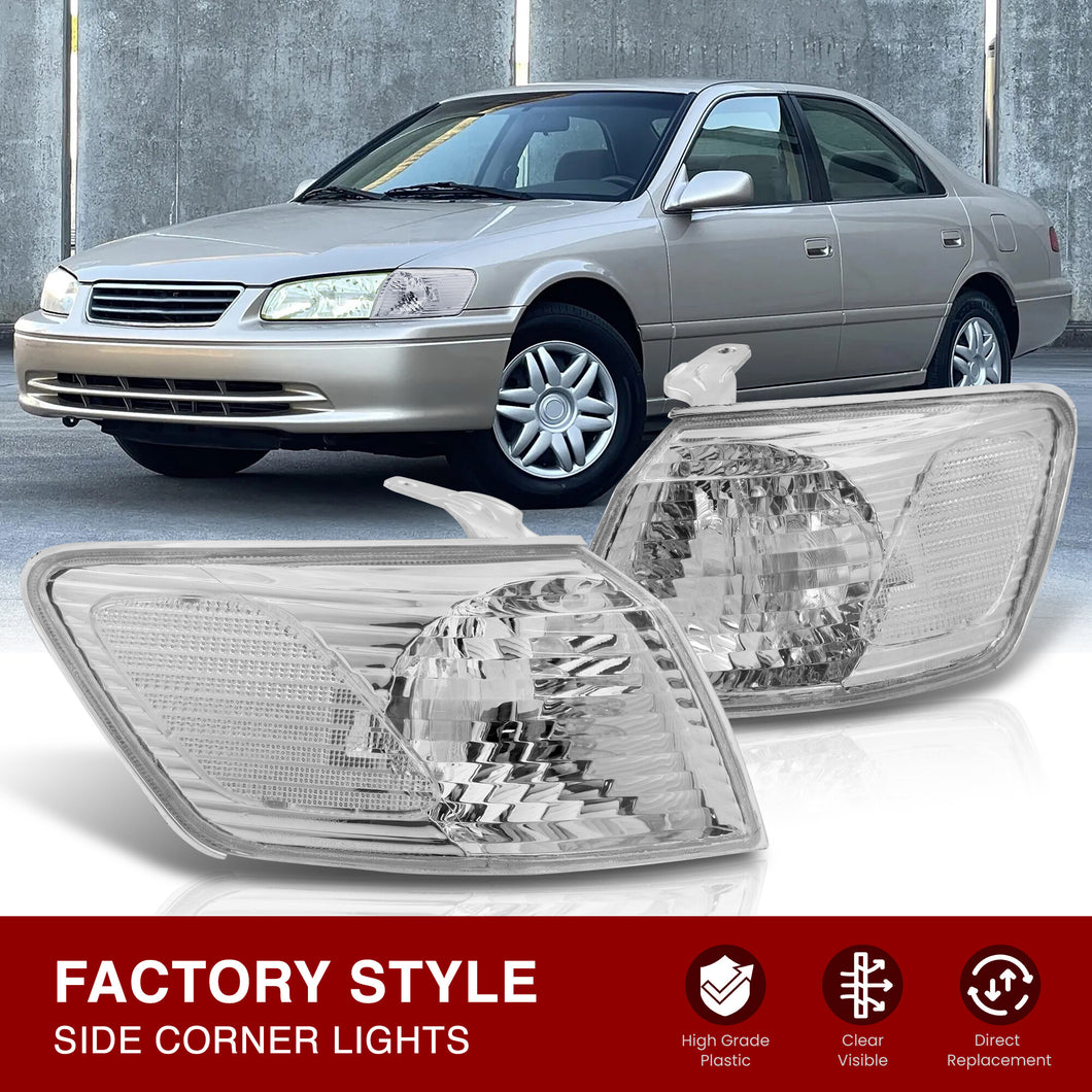 Toyota Camry 2000-2001 Factory Style Corners Chrome Housing Clear Len Clear Reflector