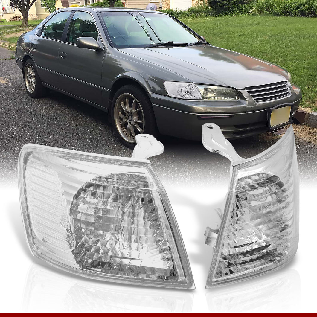 Toyota Camry 2000-2001 Factory Style Corners Chrome Housing Clear Len Clear Reflector