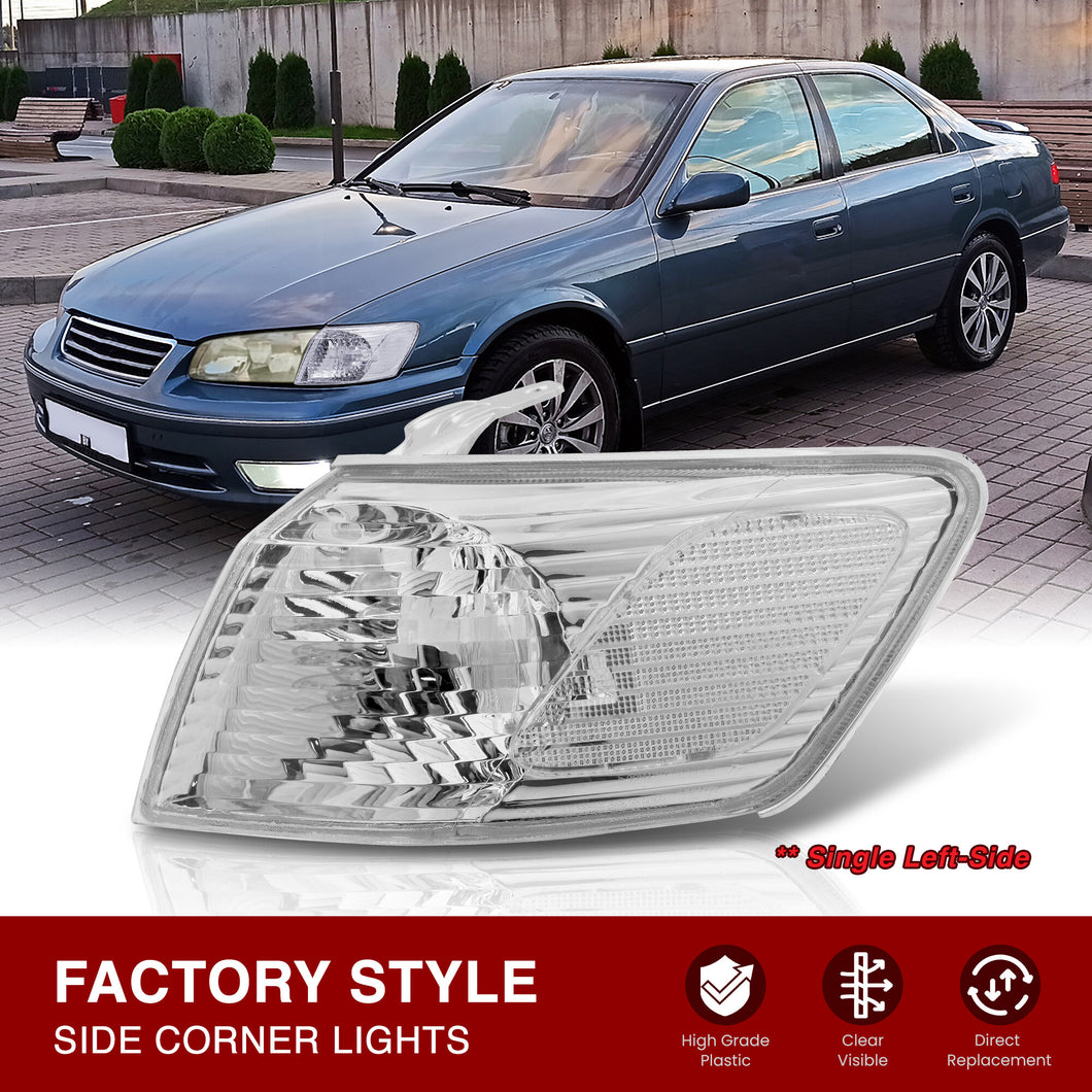 Toyota Camry 2000-2001 Factory Style Corner Light Left Driverside Chrome Housing Clear Len Clear Reflector