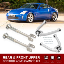 Load image into Gallery viewer, Nissan 350Z 2003-2009 / Infiniti G35 2003-2007 Front Upper &amp; Rear Control Arms Camber Kit Silver
