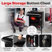Load image into Gallery viewer, 5-Drawer Rolling Toolbox Chest Organizer, Garage Storage Cabinets Lockable Wheels &amp; Sliding Drawers &amp; Detachable Top &amp; Adjustable Shelf, Tool Box Organizers and Storage for Garage Workshop - Black
