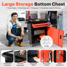 Load image into Gallery viewer, 5-Drawer Rolling Toolbox Chest Organizer, Garage Storage Cabinets Lockable Wheels &amp; Sliding Drawers &amp; Detachable Top &amp; Adjustable Shelf, Tool Box Organizers and Storage for Garage Workshop - Black/Red
