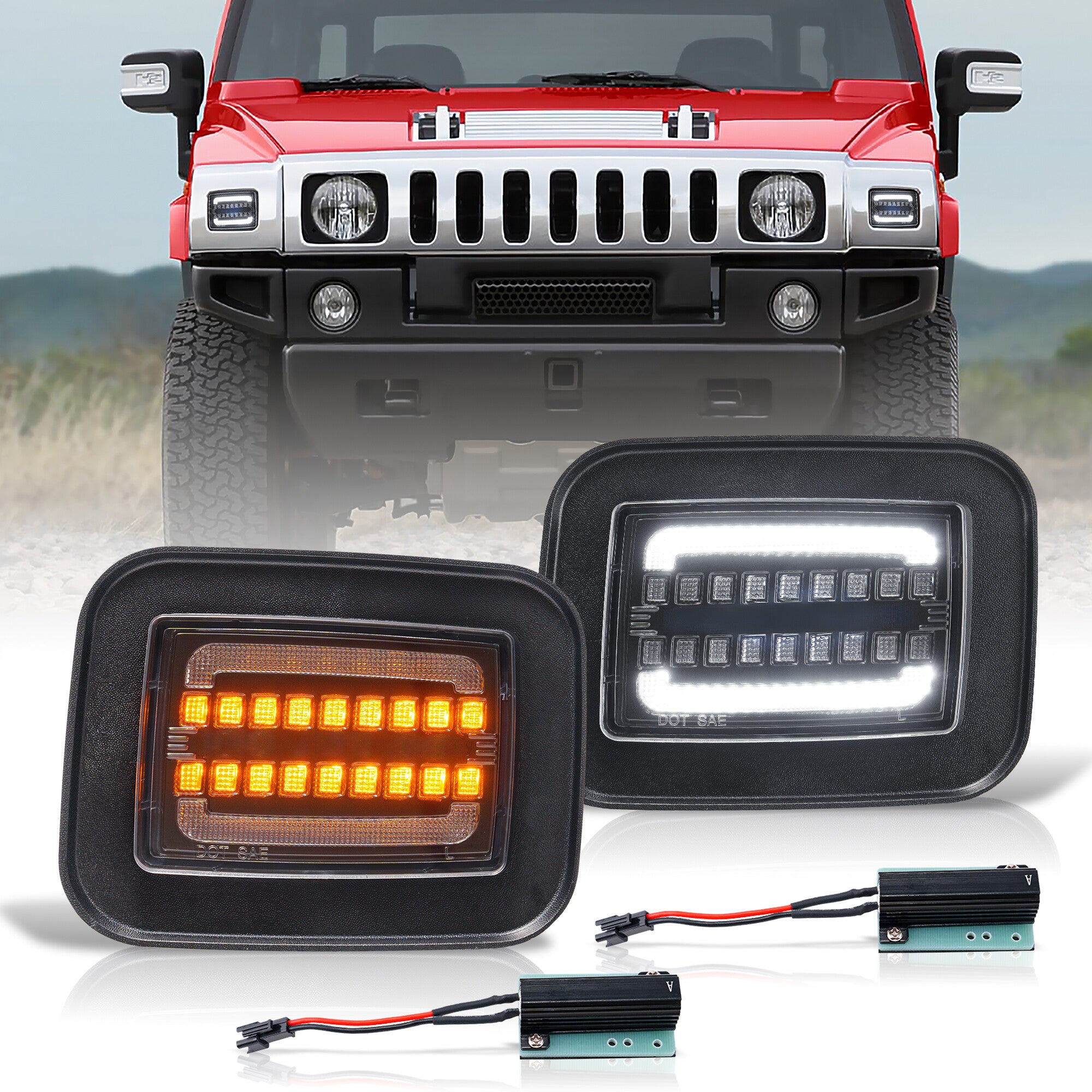 Hummer H2 2003-2009 Sequential LED Turn Signal Light(Amber) LED