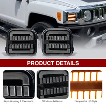 Load image into Gallery viewer, Hummer H3 2006-2010 Sequential LED Turn Signal Light(Amber) LED Parking Light(White) Smoked Lens
