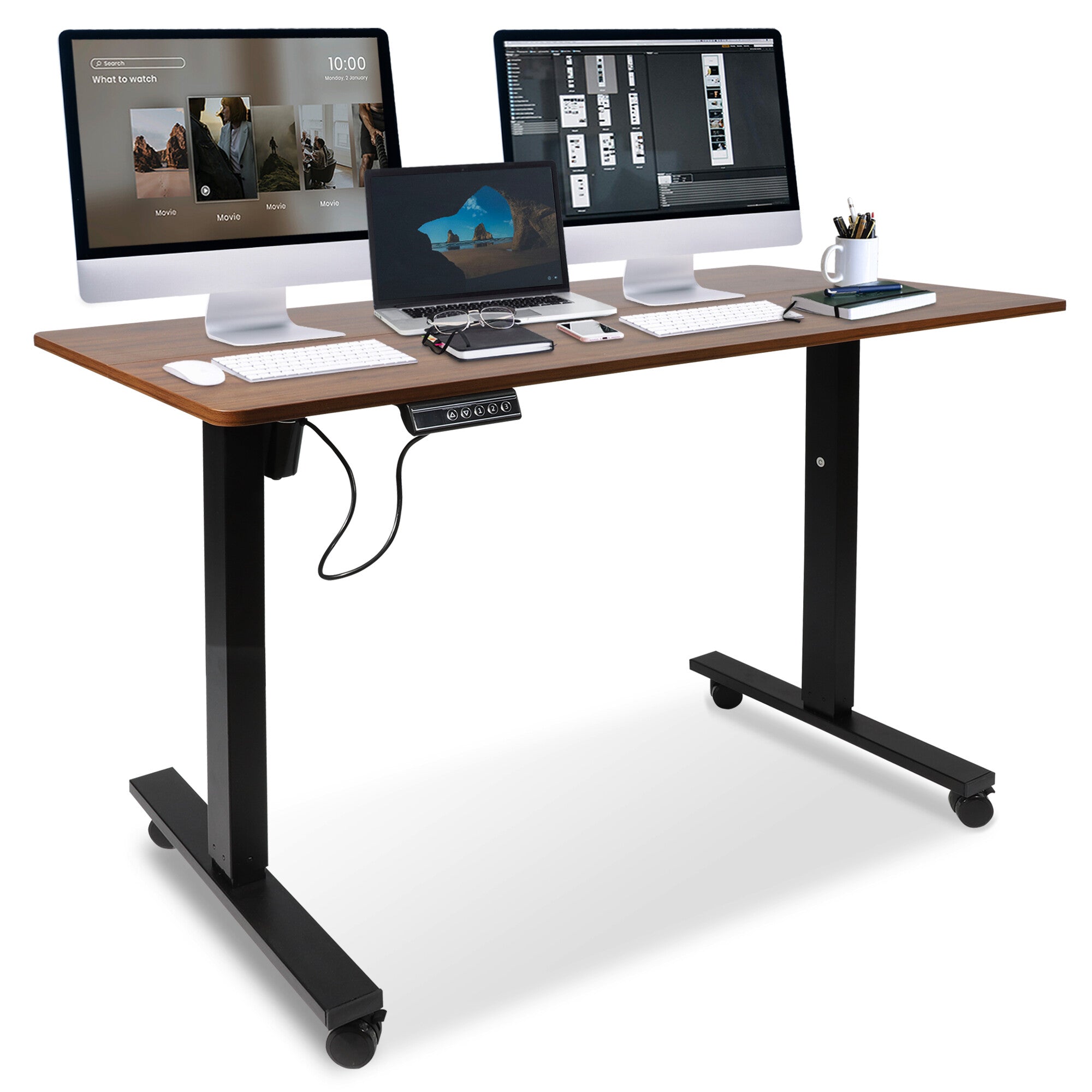 47 x 24 Inch Height Adjustable Raising Standing Desk, Gaming Table wit ...