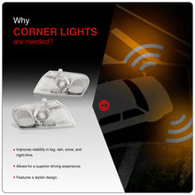 Load image into Gallery viewer, Toyota Corolla 1998-2000 Factory Style Corners Chrome Housing Clear Len Clear Reflector
