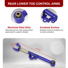 Load image into Gallery viewer, Mazda Miata MX-5 2016-2024 Rear Lower &amp; Upper Adjustable Camber Kit Traction &amp; Toe Control Arms Set Blue
