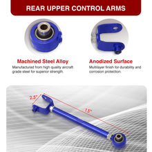 Load image into Gallery viewer, Mazda Miata MX-5 2016-2024 Rear Lower &amp; Upper Adjustable Camber Kit Traction &amp; Toe Control Arms Set Blue
