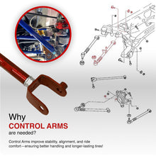 Load image into Gallery viewer, Mazda Miata MX-5 2016-2024 Rear Lower &amp; Upper Adjustable Camber Kit Traction &amp; Toe Control Arms Set Red
