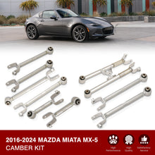 Load image into Gallery viewer, Mazda Miata MX-5 2016-2024 Rear Lower &amp; Upper Adjustable Camber Kit Traction &amp; Toe Control Arms Set Silver

