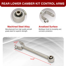 Load image into Gallery viewer, Mazda Miata MX-5 2016-2024 Rear Lower &amp; Upper Adjustable Camber Kit Traction &amp; Toe Control Arms Set Silver
