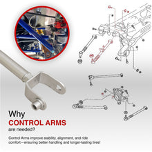 Load image into Gallery viewer, Mazda Miata MX-5 2016-2024 Rear Lower &amp; Upper Adjustable Camber Kit Traction &amp; Toe Control Arms Set Silver
