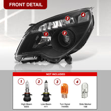 Load image into Gallery viewer, 2010-2015 Chevrolet Equinox Halogen Headlights w/ Projector Beam Black Housing Clear Lens Reflector
