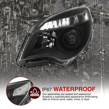 Load image into Gallery viewer, 2010-2015 Chevrolet Equinox Halogen Headlights w/ Projector Beam Black Housing Clear Lens Reflector

