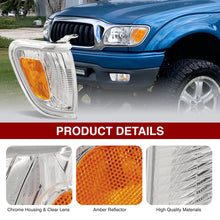 Load image into Gallery viewer, Toyota Tacoma 2001-2004 Factory Style Corners Chrome Housing Clear Len Amber Reflector
