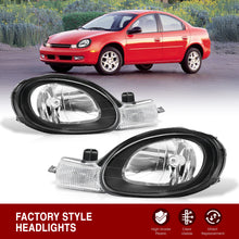 Load image into Gallery viewer, 2000-2002 Dodge Neon Headlights Assembly (w/o Bezel) Black Housing Clear Lens Reflector
