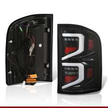 Load image into Gallery viewer, Chevrolet Silverado 2007-2013 Sequential LED Bar Tail Lights Black Housing Clear Len White Tube
