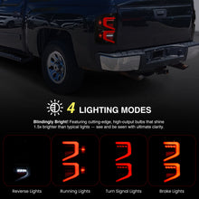 Load image into Gallery viewer, Chevrolet Silverado 2007-2013 Sequential LED Bar Tail Lights Black Housing Clear Len White Tube
