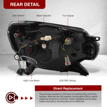 Load image into Gallery viewer, Toyota Tacoma 2012-2015 LED DRL Bar Projector Headlights Chrome Housing Clear Len Clear Reflector Sequential
