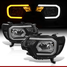 Load image into Gallery viewer, Toyota Tacoma 2012-2015 LED DRL Bar Factory Style Headlights Black Housing Clear Len Clear Reflector Sequential
