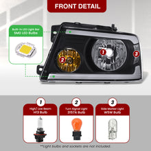 Load image into Gallery viewer, Ford F150 2004-2008 / Lincoln Mark LT 2005-2008 LED DRL Bar Factory Style Headlights Black Housing Clear Len Clear Reflector Sequential

