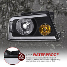 Load image into Gallery viewer, Ford F150 2004-2008 / Lincoln Mark LT 2005-2008 LED DRL Bar Factory Style Headlights Black Housing Clear Len Clear Reflector Sequential
