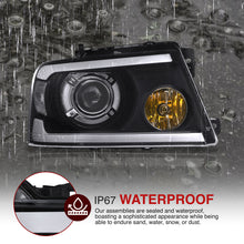 Load image into Gallery viewer, Ford F150 2004-2008 LED DRL Bar Projector Headlights Black Housing Clear Len Clear Reflector Sequential

